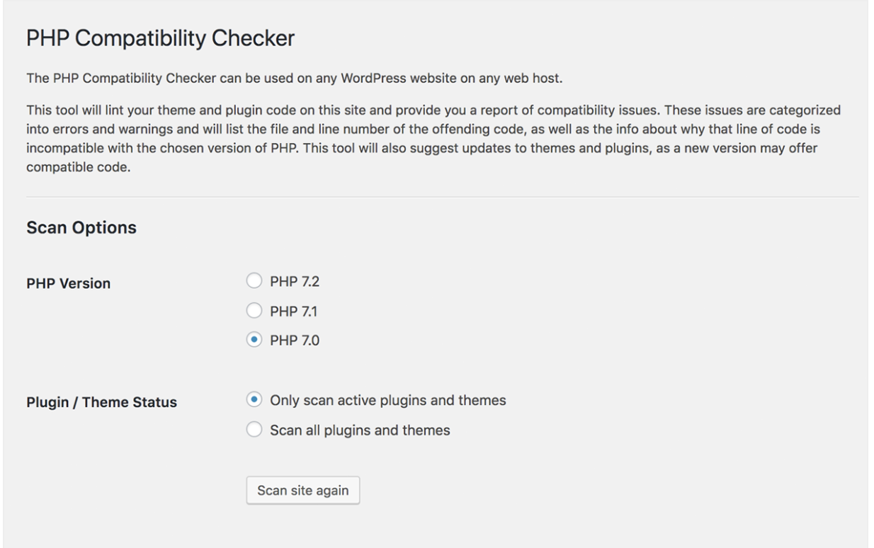 PHP Compatiblity Checker