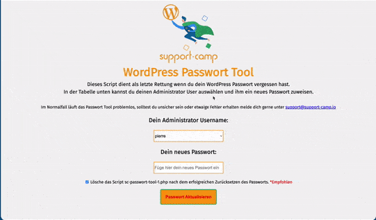 WordPress Passwort ändern